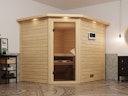 Vorschaubild Karibu Sauna Tanami - Massivholzsauna mit Eckeinstieg 38 mm