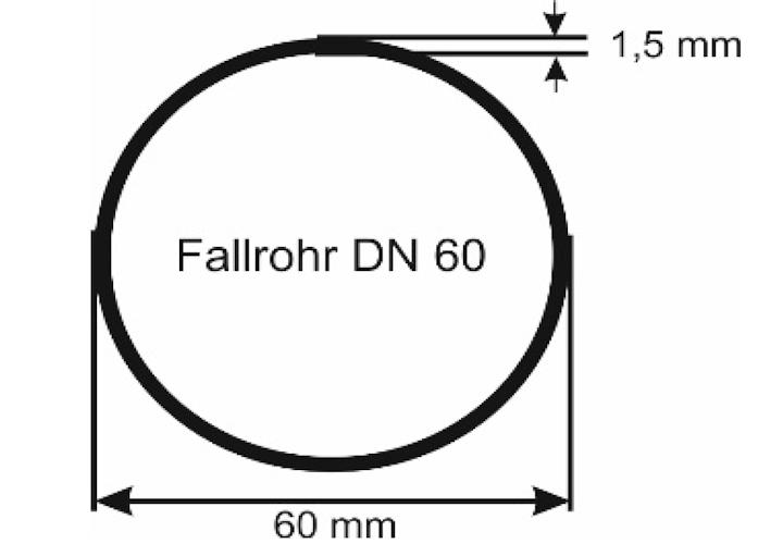 Fallrohrbogen 68° DN 60 weiß (1 Stück)