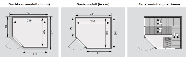 Karibu Sauna Araya Superior mit Eckeinstieg 68 mm Aktionsangebot