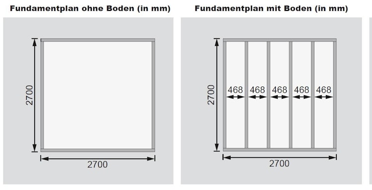Karibu Gartenhaus Qubic 2 mit Schiebetür und 270 cm Anbaudach - 19 mm