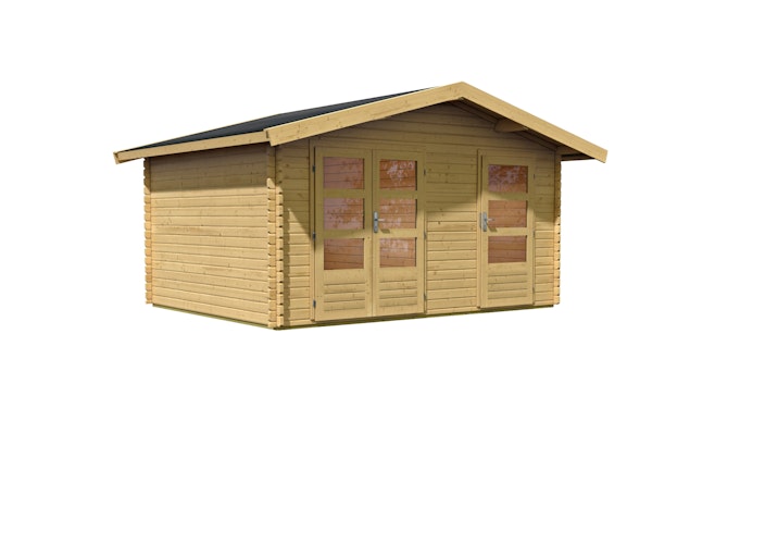 Karibu Woodfeeling Blockbohlenhaus Mittelwandhaus Lagor 1/2- 38 mm