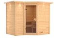 Vorschaubild Karibu Sauna Sahib 2-Massivholzsauna 38 mm -Eckeinstieg - Exklusivoptik