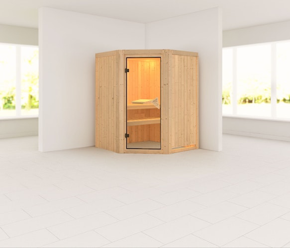 Karibu Sauna Nanja - 68 mm Systemsauna - 230 Volt Plug & Play