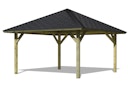 Vorschaubild Karibu 4-Eck Pavillon Holm 1/2 kesseldruckimprägniert Sparset inkl. Dachschindeln