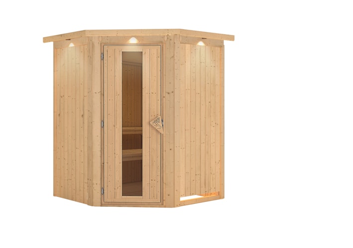 Karibu Sauna Nanja - 68 mm Systemsauna - 230 Volt Plug & Play