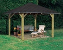 Vorschaubild Karibu 4-Eck Pavillon Bergen 1/2 kesseldruckimprägniert