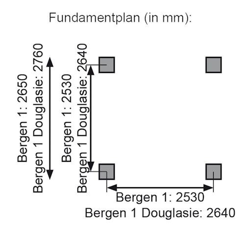Karibu 4-Eck Pavillon Bergen 1/2 kesseldruckimprägniert
