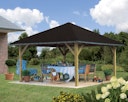 Vorschaubild Karibu 4-Eck Pavillon Holm 1/2 kesseldruckimprägniert Sparset inkl. Dachschindeln