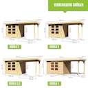 Vorschaubild Karibu Woodfeeling Gartenhaus Askola 2/3/3,5/4/5/6 mit 240 cm Schleppdach + Rückwand