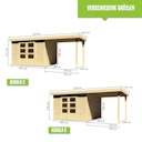 Vorschaubild Karibu Woodfeeling Gartenhaus Askola 2/3/3,5/4/5/6 mit 240 cm Schleppdach + Rückwand