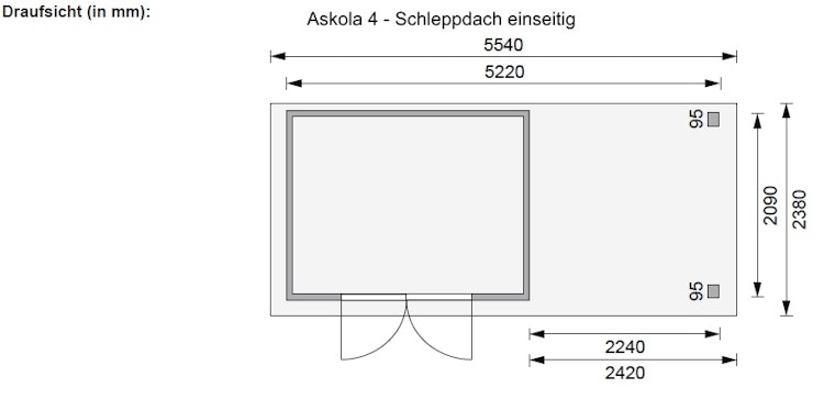 Karibu Woodfeeling Gartenhaus Askola 2/3/3,5/4/5/6 mit 240 cm Schleppdach + Rückwand