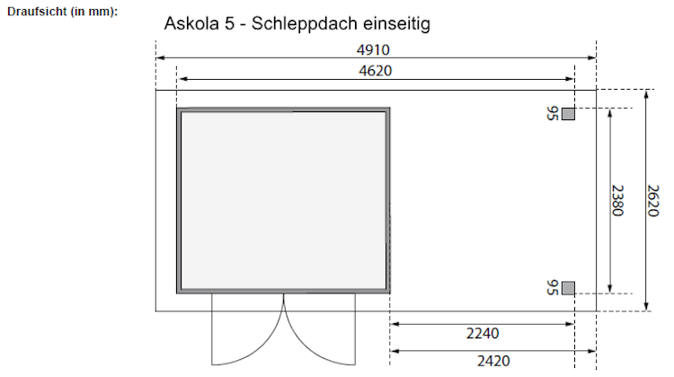 Karibu Woodfeeling Gartenhaus Askola 2/3/3,5/4/5/6 mit 240 cm Schleppdach + Rückwand