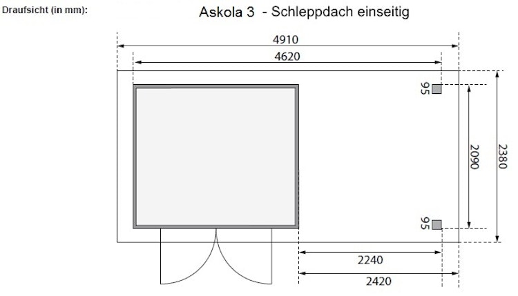 Karibu Woodfeeling Gartenhaus Askola 2/3/3,5/4/5/6 mit 240 cm Schleppdach + Rückwand