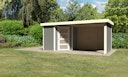 Vorschaubild Karibu Woodfeeling Gartenhaus Schwandorf 3/5 inkl. 275 cm Schleppdach/Seiten- und Rückwand