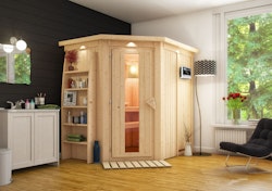 Karibu Sauna Carin mit Eckeinstieg 68 mm