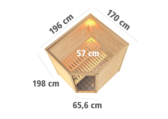 Karibu Woodfeeling Sauna Mia - 38 mm Massivholz Aktionssauna