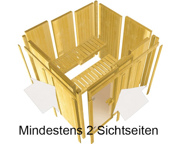 Karibu Sauna Siirin mit Eckeinstieg 68 mm