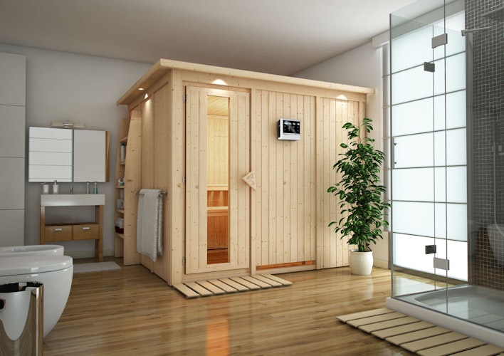Karibu Sauna Gobin mit Fronteinstieg 68 mm