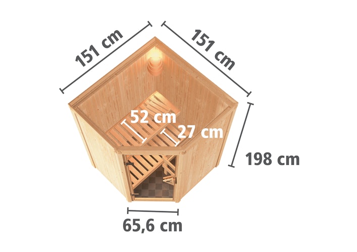Karibu Sauna Nanja - 68 mm Systemsauna - 230 Volt Plug & Play