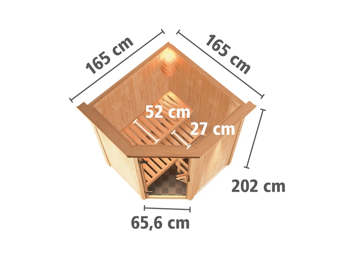 Karibu Sauna Nanja - 68 mm Systemsauna - 230 Volt Plug & Play