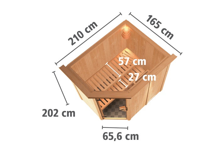 Karibu Sauna Saja - 68 mm Systemsauna - 230 Volt Plug & Play