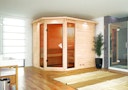 Vorschaubild Karibu Sauna Sinai 3 - Massivholzsauna mit Eckeinstieg 38 mm