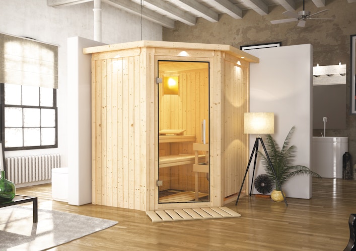 Karibu Sauna Tonja - 68 mm Systemsauna - 230 Volt Plug & Play