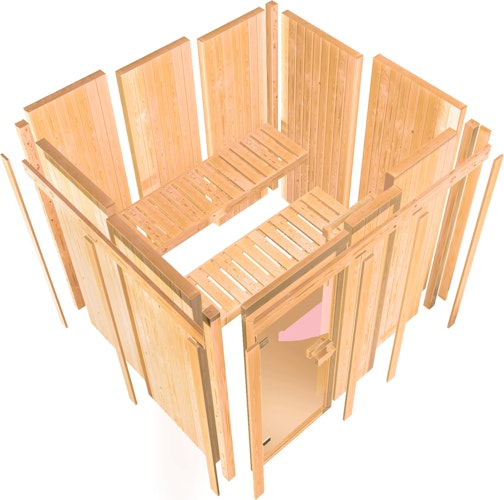 Karibu Sauna Tonja - 68 mm Systemsauna - 230 Volt Plug & Play