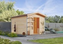 Vorschaubild Karibu Bosse 1 - 38 mm Gartensauna mit Vorraum und Satteldach