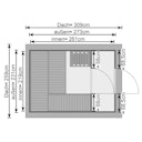 Vorschaubild Karibu Bosse 1 - 38 mm Gartensauna mit Vorraum und Satteldach