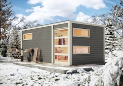 Karibu Gartensauna Saunahaus Hygge inkl. Vorraum, terragrau