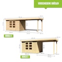 Vorschaubild Karibu Woodfeeling Gartenhaus Askola 2/3/3,5/4/5 mit 280 cm Schleppdach + Rückwand