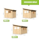 Vorschaubild Karibu Premium Gartenhaus Bomlitz 2/3/4 naturbelassen - 19 mm