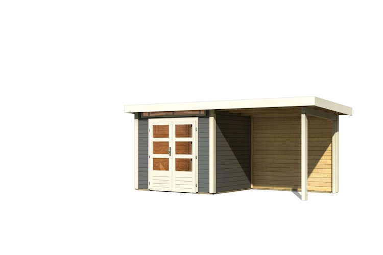 Karibu Woodfeeling Gartenhaus Kandern 1/2/3 mit 235 cm Schleppdach + Rückwand