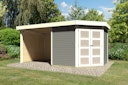 Vorschaubild Karibu Gartenhaus Goldendorf 3/5 mit 240 cm Schleppdach + Seiten- und Rückwand - 19 mm
