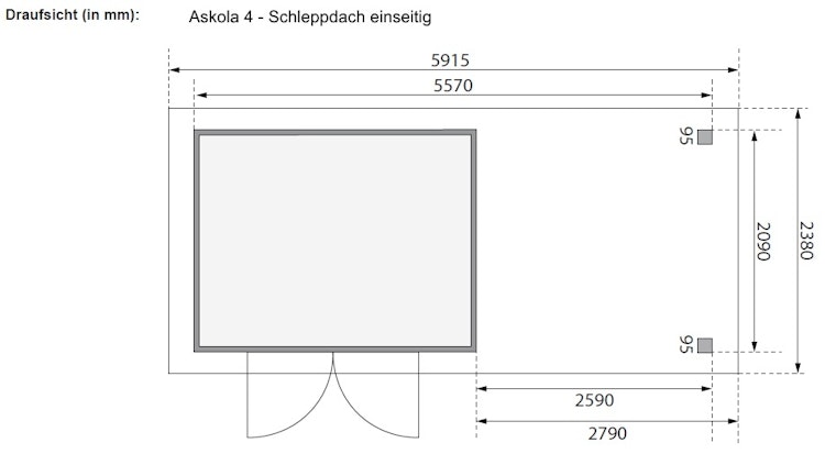 Karibu Woodfeeling Gartenhaus Askola 2/3/3,5/4/5 mit 280 cm Schleppdach + Rückwand