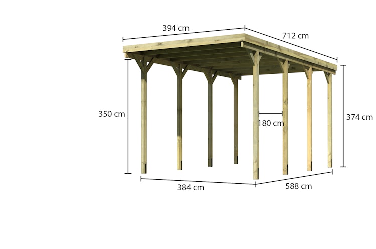 Karibu Caravan Carport - kesseldruckimprägniert