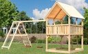 Akubi Kinderspielturm Luis mit Doppelschaukelanbau und Klettergerüst