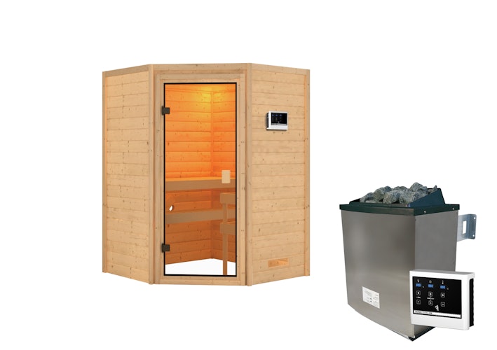 Karibu Woodfeeling Sauna Antonia - 38 mm Massivholz Aktionssauna