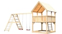 Akubi Kinderspielturm Luis mit Doppelschaukelanbau und Klettergerüst