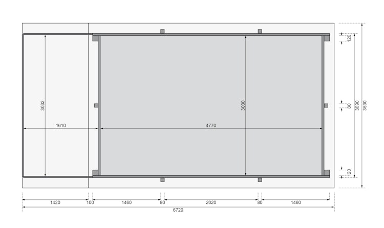 Karibu Rechteck Pool Gr. 3 - 350 x 530 cm - kesseldruckimprägniert Sparset mit Filteranlage 