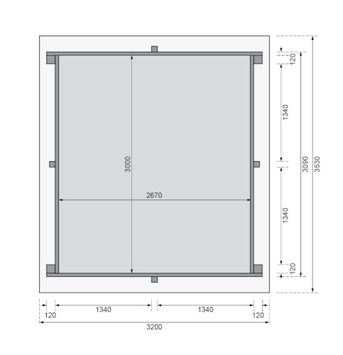 Karibu Rechteck Pool Gr. 1 - 350 x 320 cm - kesseldruckimprägniert Sparset mit Filteranlage