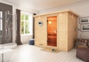 Vorschaubild Karibu Sauna Sonara - Massivholzsauna mit Fronteinstieg 38 mm