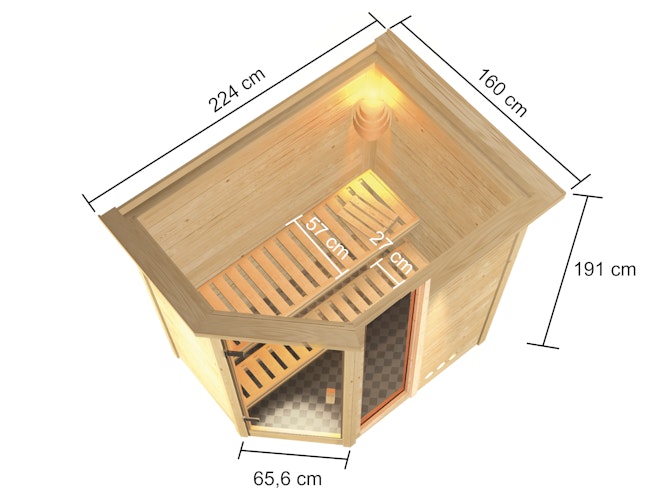 Karibu Woodfeeling Sauna Jada - 38 mm Massivholz Aktionssauna