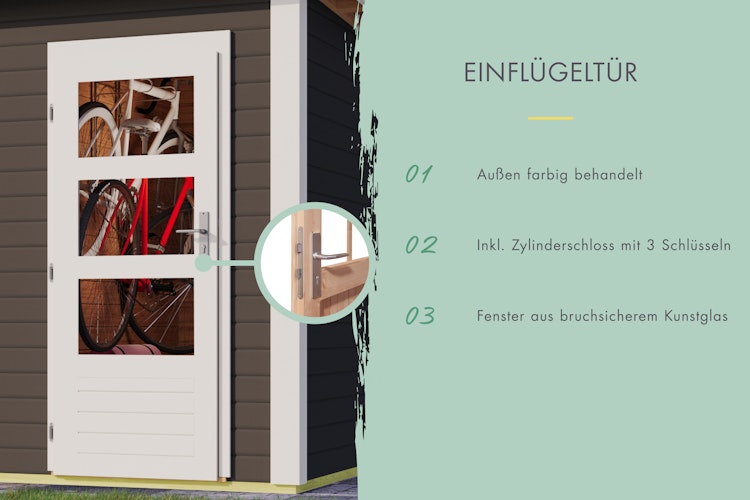 Karibu Woodfeeling Mittelwand-Gartenhaus Schönbuch 2 - 38 mm
