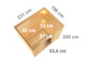 Vorschaubild Karibu Sauna Sonara - Massivholzsauna mit Fronteinstieg 38 mm