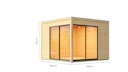Vorschaubild Karibu Design Gartenhaus View Slide Deluxe mit 2 Aluminium Schiebetüren - 38 mm (Homeoffice-Gartenhaus) - Aktionsangebot
