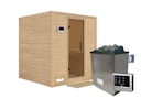 Vorschaubild Karibu Sauna Mojave - Massivholzsauna mit Fronteinstieg 38 mm