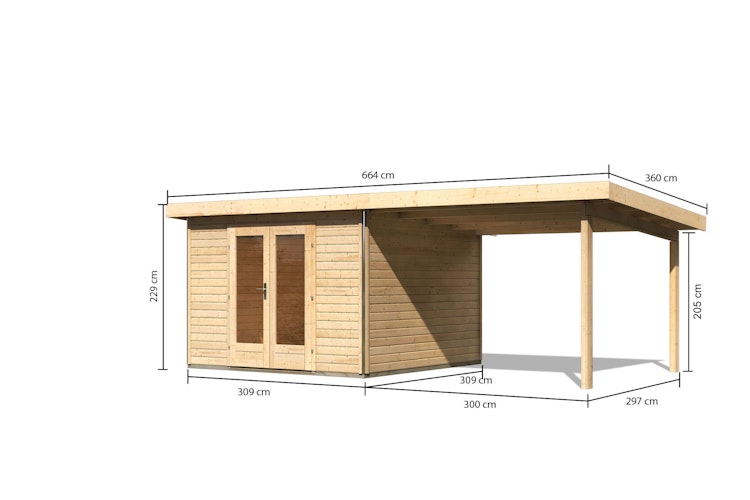 Karibu Premium Gartenhaus Radeburg 1 - 40 mm (Homeoffice-Gartenhaus)