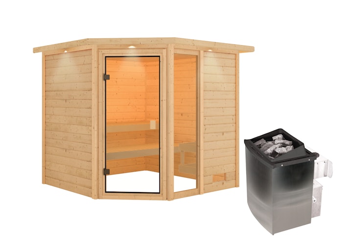 Karibu Woodfeeling Sauna Tabea - 38 mm Massivholz Aktionssauna